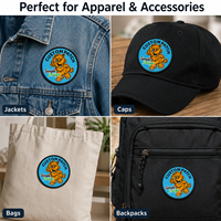 Patch brodé rond personnalisé en gros, grande taille, avec logo intégral et bordure Merrow pour vestes, chapeaux et sacs