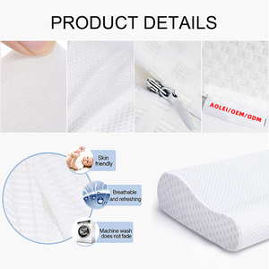 <span class=keywords><strong>Almohada</strong></span> ortopédica de espuma viscoelástica para el cuello, cojín <span class=keywords><strong>Cervical</strong></span> para aliviar el dolor de cuello con <span class=keywords><strong>funda</strong></span> de <span class=keywords><strong>almohada</strong></span> lavable - Product Image 2