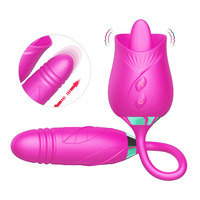 Neues vibrierendes Rosen-Sexspielzeug für Frauen, leistungsstarker Klitoris-Stimulator, Zungen-Rosenform, leckender Vibrator, Dildo