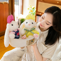 Adorable Peluche Lapin Suspendu aux Oreilles en Forme de Cœur de Princesse, Série Pastorale, Jouet Anti-Stress en Maille, Super Doux
