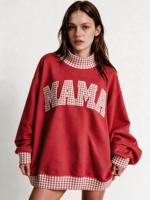 Sweat-shirt à col montant taille standard pour femmes et adolescentes 2026 – Haut d'hiver ample et court à manches longues