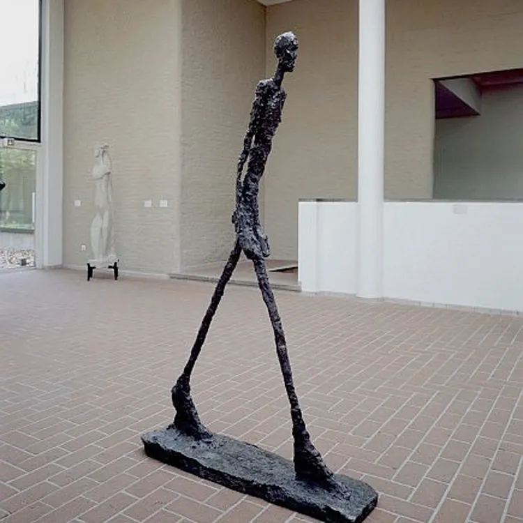 Fabriek Aangepaste Beroemde <span class=keywords><strong>Reproductie</strong></span> De Walking Man Bronzen Figuur Sculptuur Giacometti