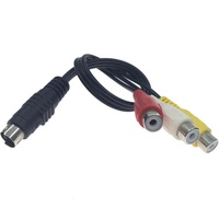 Câble AV OEM Mini Din 7 broches vers 3 RCA plaqué or à angle droit avec paire torsadée tressée pour moniteur et haut-parleur