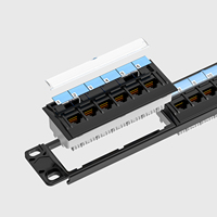 Harga pabrik 19 "1U CAT6A/CAT6/CAT5E UTP RJ45 24 Panel Patch Port