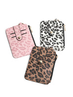 Porte-cartes à fermeture éclair imprimé léopard, multifonctionnel, en cuir PU, porte-monnaie, pochette, design personnalisé, porte-cartes d'identité et de crédit, vente chaude