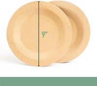 Assiettes rondes élégantes en bambou naturel compostables jetables 7/9/11 pouces écologiques pour la restauration hôtelière et les événements