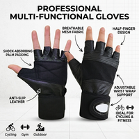 Guantes Deportivos de Medio Dedo, Transpirables, Antideslizantes, con Cierre Magnético, para Ciclismo, Levantamiento de Pesas, Entrenamiento, Gimnasio, Pesca al Aire Libre, Unisex