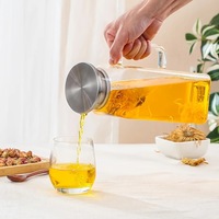 Carafe en verre borosilicate de haute qualité, style carré, pour eau froide, capacité 2000 ml, fabriquée en usine depuis 41 ans