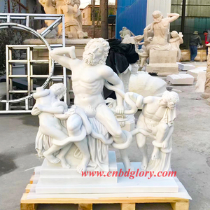 ประติมากรรมหินอ่อนที่ทันสมัยรูป Laocoon และลูกชายของเขา-ศิลปะแกะสลักด้วยมือของโบสถ์สวนกลางแจ้งที่มีพื้นผิวขัดเงา - Product Image 1