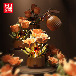 Nuevo 2025 Kiss Bloques de Construcción de Plástico DIY 3D Pop-up RC de Ensamblaje Manual con Iluminación Dinámica, Diseño de Jardín Floreciente y Flor Eterna - Product Image 6