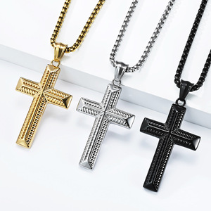 <b>Cross</b> Stainless Steel Pendant Necklace Unisex Fashion Jewelry K-PT701 - Product Image 2