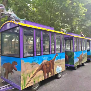 Obral besar murah tema dinosaurus elektrik kereta tanpa pelacak kereta api turis untuk taman hiburan anak-anak luar ruangan dijual - Product Image 4