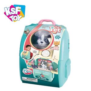 2025 Yeni KSF 2'si 1 Arada Okul Öncesi Eğitici Köpek Yavrusu Evcil Hayvan Bakım Oyuncak Seti Çocuklar İçin Rol Yapma Oyunu Plastik - Product Image 3