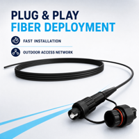 100m FastConnect Gehärtetes SC APC G657A2 Outdoor FTTH-Anschlusskabel IP68 Plug-and-Play 1-Kern LSZH Glasfaserkabel