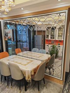 Mosaïque <span class=keywords><strong>de</strong></span> miroir en verre adhésif biseauté Art déco <span class=keywords><strong>de</strong></span> 5mm d'épaisseur pour miroirs muraux décoratifs en forme <span class=keywords><strong>de</strong></span> diamant - Product Image 6