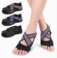 Chaussons de danse antidérapants à cinq doigts pour femmes, chaussures de yoga souples à bout ouvert, chaussettes de yoga pour l'exercice et l'entraînement