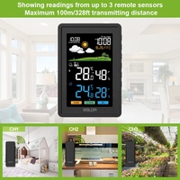 Station météo numérique sans fil BALDR B0360, station météo avec capteur d'humidité et de température LCD couleur sans fil, prévisions météorologiques