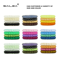 SAILEA Élastiques à cheveux en spirale confortables et personnalisables, couleurs dégradées, en plastique, sans dommage pour les cheveux, modèle SL-TH0001, tendance