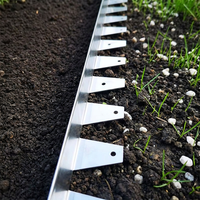 Bordure de jardin galvanisée TAURUS avec finition brillante - Installation facile, bordure de jardin extérieure pour usage domestique