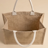 Sac fourre-tout en jute personnalisé avec logo imprimé, écologique, réutilisable pour les courses, la vente au détail et les cadeaux promotionnels