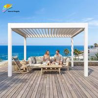 Hanrui – Nouvelle structure de jardin moderne en alliage d'aluminium écologique avec pergola solaire, abri de jardin et clôture à lattes