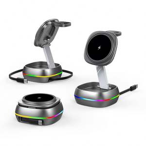 <span class=keywords><strong>Cargador</strong></span> Inalámbrico Magnético 3 en 1 <span class=keywords><strong>con</strong></span> Luz LED de Nuevo Diseño JEDI, Soporte Plegable Mini de 15 W, Estación de Carga Rápida de Escritorio <span class=keywords><strong>con</strong></span> Cable - Product Image 3