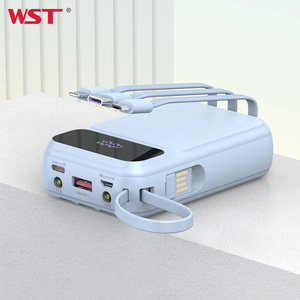พาวเวอร์แบงค์แบบถอดได้10000มิลลิแอมป์ต่อชั่วโมง WST สายชาร์จเร็ว20วัตต์มีจอแสดงผล LED แบบพกพาสำหรับชาร์จแบตสำรองโทรศัพท์ - Product Image 1