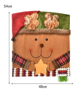 Housse de chaise de Noël décorative de haute qualité avec motif Père Noël et bonhomme de neige - Product Image 5