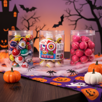 JDH Halal Fabriek Directe Verkoop OEM 3D Knisperende Gummy Candy Op Maat Logo Fruitgevulde Meerkleurige Balvormige Zachte Snoepjes