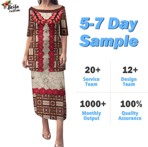 Thăng hoa in ấn Polynesian Tribal puletasi tapa mô hình mix Hibiscus <span class=keywords><strong>SAMOA</strong></span> puletasi - Product Image 3