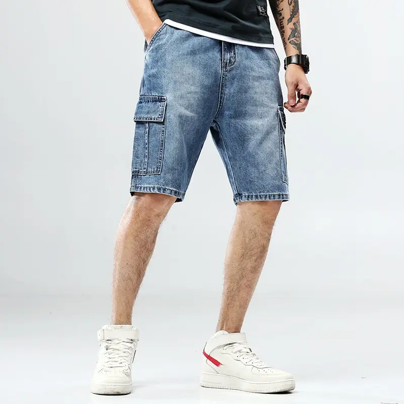 Oem Plus Size Nice Quality Men'S Casual Hipster Baggy Denim Cargo Shorts