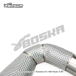 ท่อดาวน์ไปป์แบบกำหนดเองสำหรับ Porsche 911 992 Turbo 3.0T ปี 2020-2023 Boska Exhaust Downpipe สแตนเลสสตีล ท่อไอเสียแบบไหลอิสระ - Product Image 2