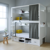 Lit superposé moderne double haut-bas pour dortoirs, écoles, hôtels et appartements - 200x90x240cm Usage commercial