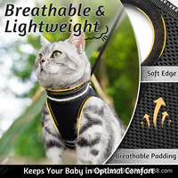 Set Harness dan Tali Kucing Ramah Lingkungan Mewah dari Bahan Nylon Solid, Anti Lepas, Dapat Disesuaikan, Lembut, Tanpa Mencekik, Ringan, Tali Dada untuk Berjalan