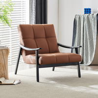 Canapé simple en bois massif chaise Style loisirs cuir matériel éponge remplissage salle à manger école Villa salon entrepôt hôtel utilisation