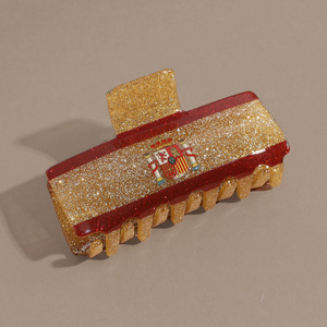 Pince à cheveux créative à thème football, motif drapeau national, en plastique, type requin, accessoire pour femmes <span class=keywords><strong>et</strong></span> filles, vente chaude - Product Image 6