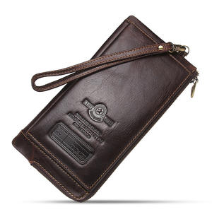 Portefeuille pour homme en cuir de vache véritable avec logo personnalisé, grande capacité, sac à main pour la vente en gros de marques - Product Image 2