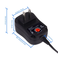 Adaptateur secteur universel US 12W 9DC à charge rapide, format compact, alimentation à découpage pour projecteur, scanner, cadre numérique, clavier