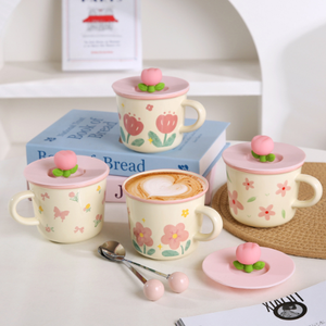 <b>Cute</b> Cartoon Kids Water Cup Competitive Price OEM Custom Acceptable Floral Porcelain <b>Mugs</b> Reusable Food Safe Business Gifts - Product Image 1