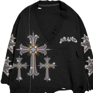 Kleurrijke digitale print sun fade vintage chenille 3D borduurwerk patch privé geweven label cropped pullover hoodie oversized - Product Image 6