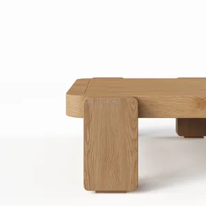 FERLY Meubles d'extérieur en bois de teck personnalisés Table basse latérale Meubles en teck multifonctionnels pour le jardin