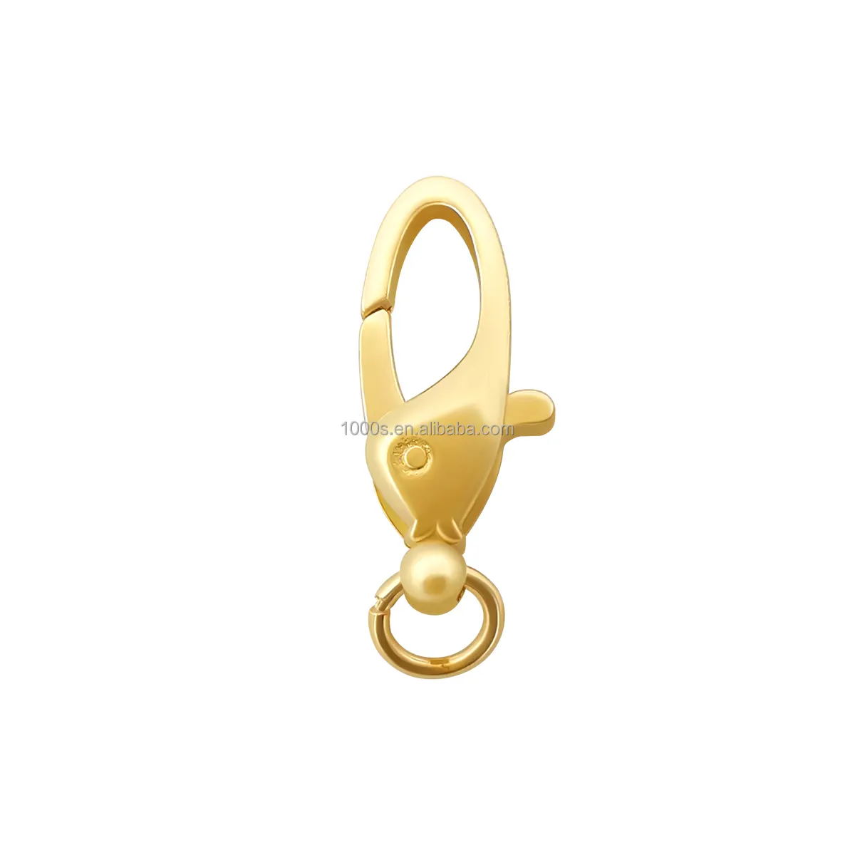 18K Yellow Real Gold Custom Wholesale Accessories Jewelry for Bracelet Necklaces Cute Lock Hooks