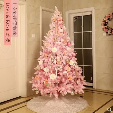 クリスマスINSスタイルピンク植毛クリスマスツリーカスタム1.2mショップウィンドウ家庭用装飾