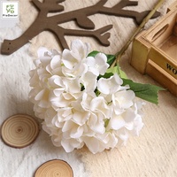 Fleurs artificielles en soie de haute qualité en gros, tige unique, hydrangea blanc pour mariage, décoration de fête à domicile