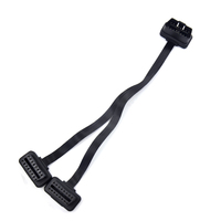Cable Extensor OBD Plano y Delgado de 16 Pines, Conector Divisor en Y de 16 Pines ELM327 Macho a Doble Hembra, Cable de Extensión OBDII