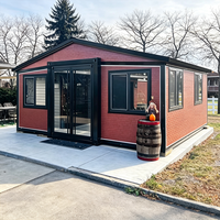Maison conteneur extensible en panneaux sandwich en acier léger au design unique, deux chambres, préfabriquée, portable, de luxe, résistante aux ouragans