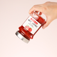 Pot en verre transparent personnalisé avec couvercle à anse profonde pour confiture, miel, confiture de fraises, assaisonnements et sauces