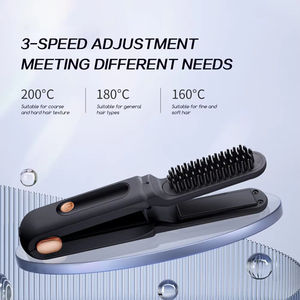 Cepillo Alisador de Cabello Inalámbrico Portátil, 3 Temperaturas Ajustables, Iones Negativos, Cepillo Eléctrico Caliente para Peinar y Desenredar el Cabello Rizado - Product Image 3