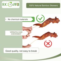 Brochettes jetables écologiques en bambou biodégradable de 25 cm pour pique-nique et barbecue, vente en gros, emballage personnalisé
