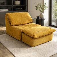 Fauteuil de salon sans accoudoirs personnalisé, compressé sous vide, avec ottoman, en mousse, pour salon et appartement